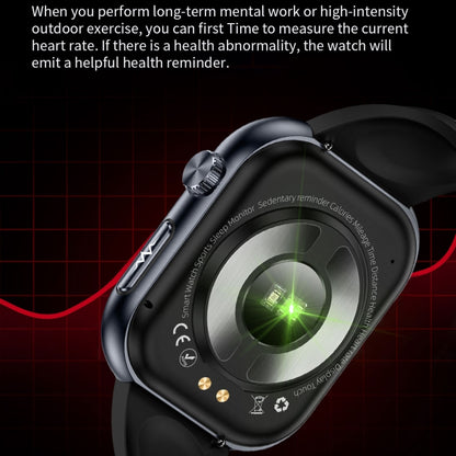 ET587 1.95 inch AMOLED Screen Smart Watch, ECG Electrocardiogram/Blood Sugar Monitoring(Black) by bashfashion