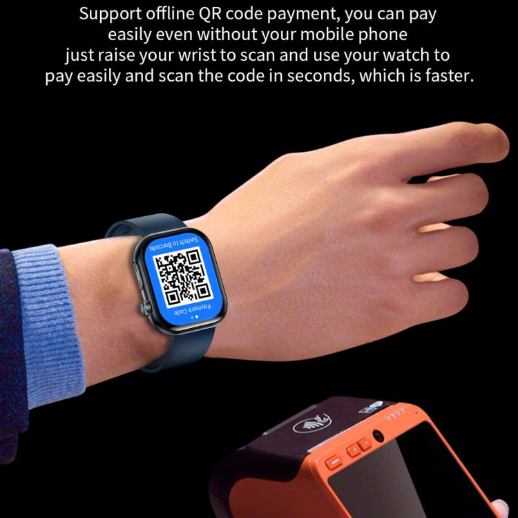 ET587 1.95 inch AMOLED Screen Smart Watch, ECG Electrocardiogram/Blood Sugar Monitoring(Blue) by bashfashion