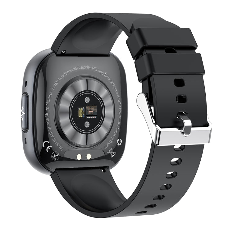 ET593 1.75 inch IPS Square Screen Smart Watch, ECG Electrocardiogram / Blood Sugar Monitoring(Black) by bashfashion