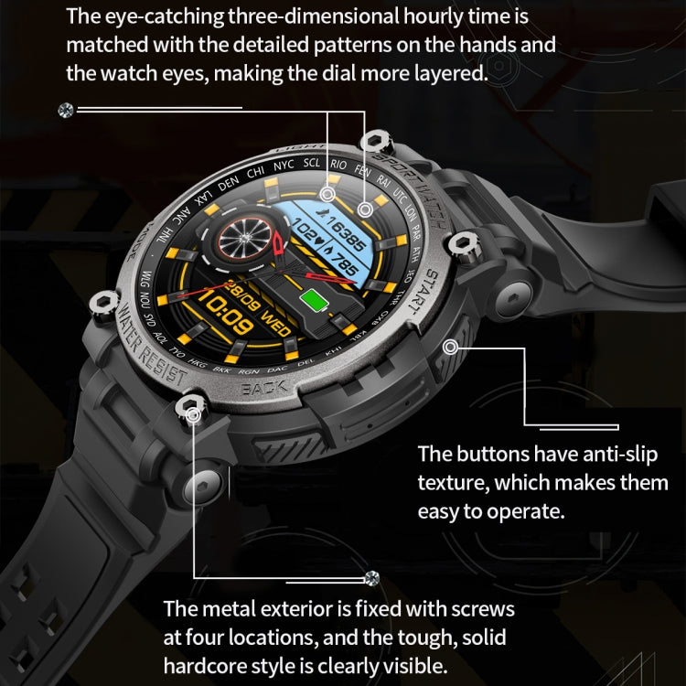 LC17 1.53 inch TFT Round Screen Sports Smart Watch, Heart Rate / Blood Oxygen / Blood Pressure(Black) by bashfashion