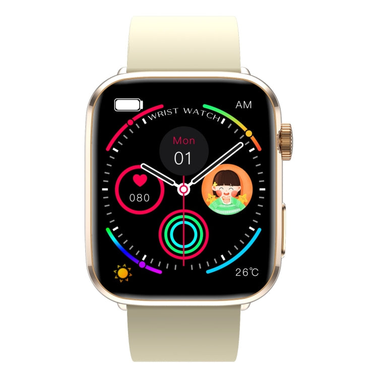 T92 1.81 inch IPS Square Screen Smart Watch, Heart Rate / Blood Oxygen / Blood Pressure(Yellow) by bashfashion