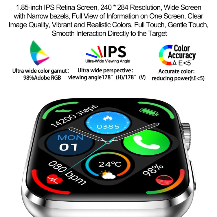 T92 1.81 inch IPS Square Screen Smart Watch, Heart Rate / Blood Oxygen / Blood Pressure(Black) by bashfashion