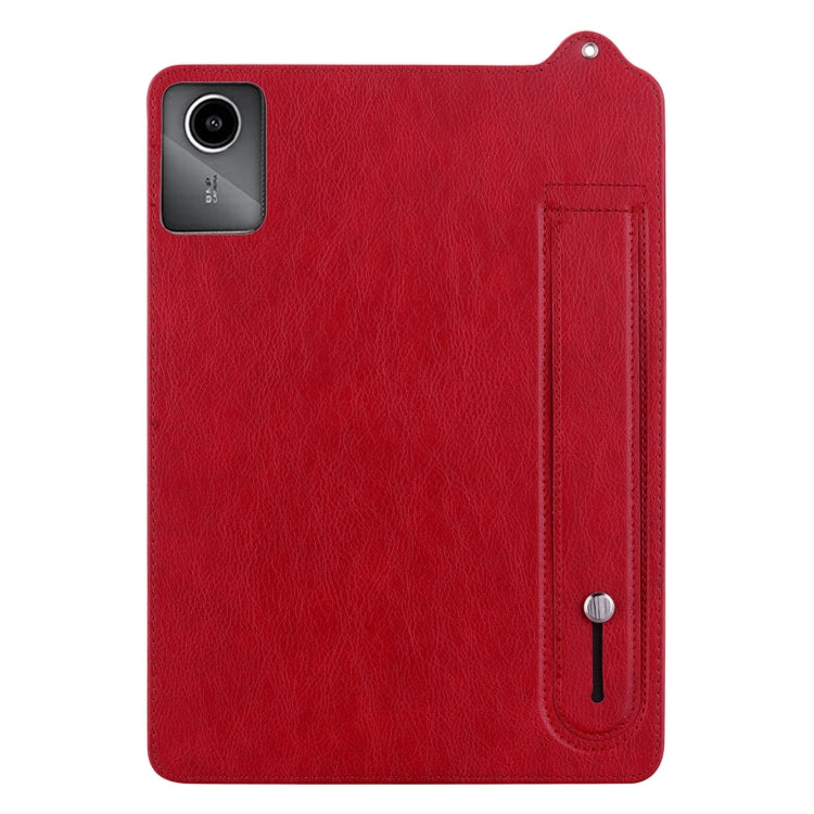 For Lenovo Tab M11 / Xiaoxin Pad 2024 TPU Leather Back Tablet Case with Wristband(Red) by bashfashion