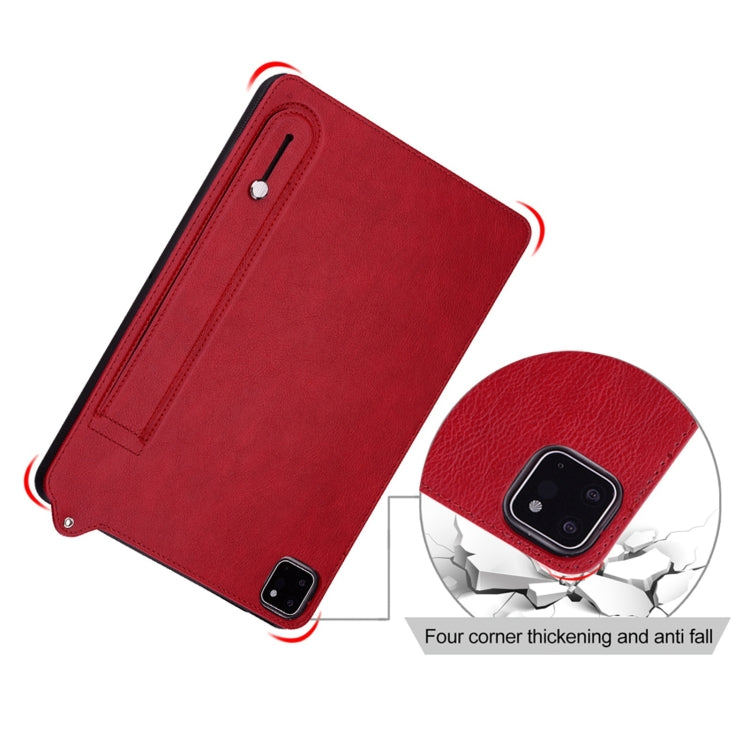 For Lenovo Tab M11 / Xiaoxin Pad 2024 TPU Leather Back Tablet Case with Wristband(Red) by bashfashion