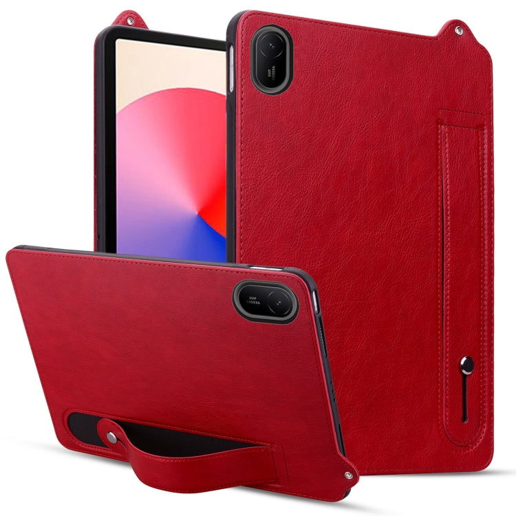 For Huawei MatePad SE 11 2024 TPU Leather Back Tablet Case with Wristband(Red) by bashfashion