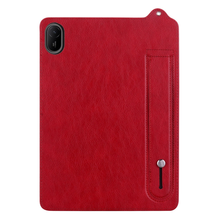 For Huawei MatePad SE 11 2024 TPU Leather Back Tablet Case with Wristband(Red) by bashfashion