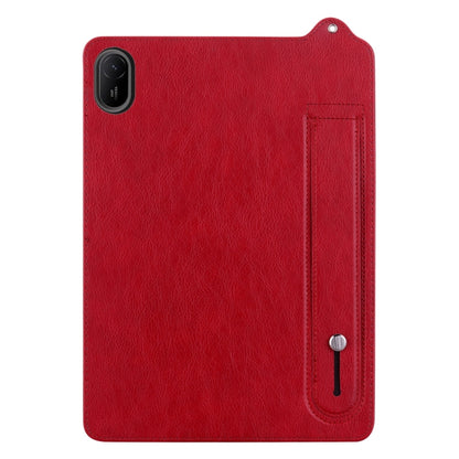 For Huawei MatePad SE 11 2024 TPU Leather Back Tablet Case with Wristband(Red) by bashfashion