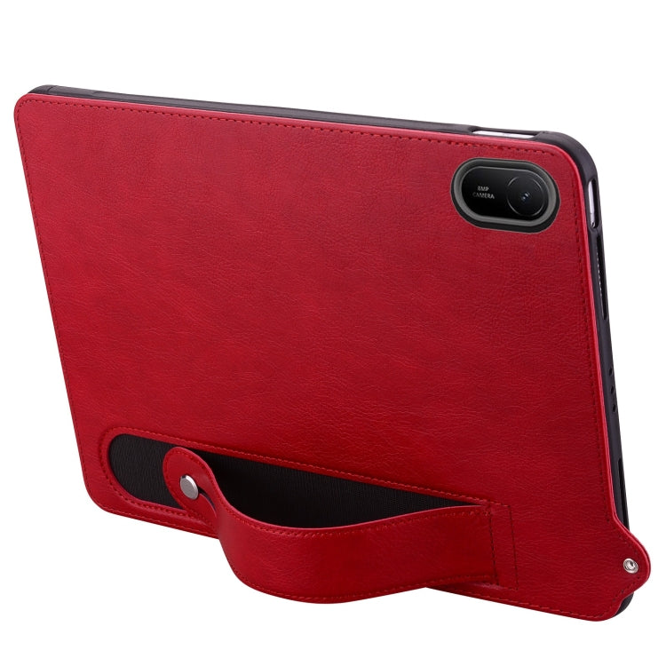 For Huawei MatePad SE 11 2024 TPU Leather Back Tablet Case with Wristband(Red) by bashfashion