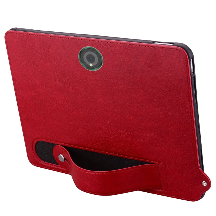 For OnePlus Pad Pro TPU Leather Back Tablet Case with Wristband(Red) by bashfashion