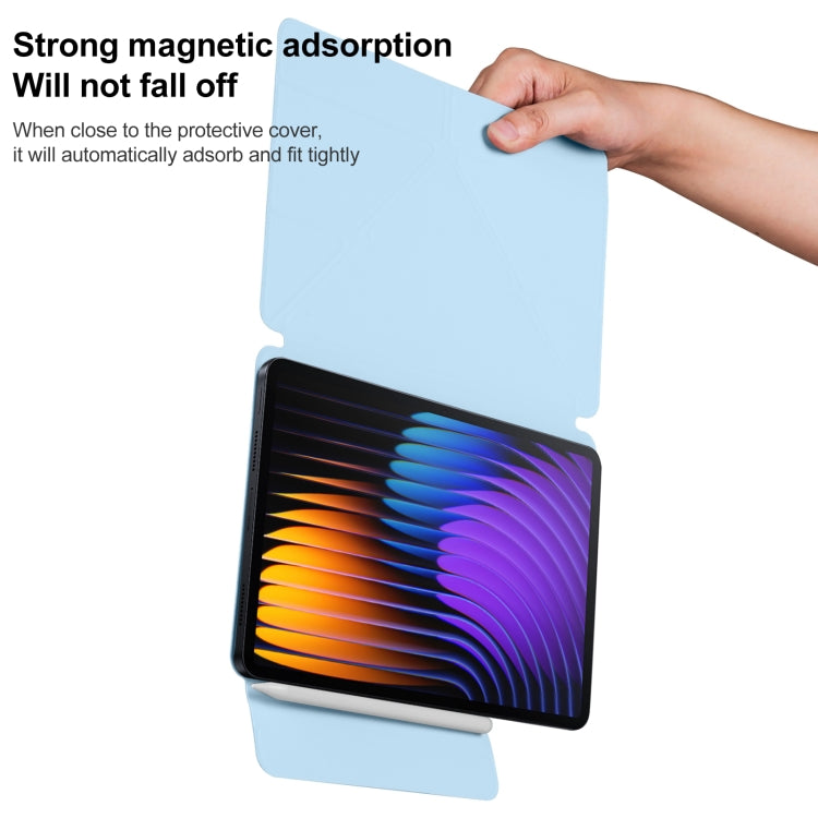 For Xiaomi Pad 7 / 7 Pro Fixed Buckle Magnetic Deformation Leather Tablet Case(Ice Blue) by bashfashion
