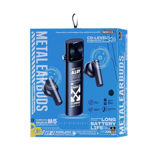 REMAX AlloyBuds M5 Metal CD Level Stereo Wireless Bluetooth Earphone(Black) by REMAX
