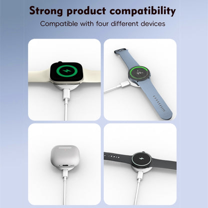 4 in 1 Portable Smart Watch Magnetic Wireless Charger(White) by bashfashion