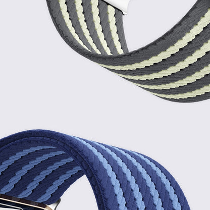 For Apple Watch 46mm / 49mm / 45mm / 44mm Parachute Buckle 4-Stripe Braided Nylon Watch Band(Full Blue) by bashfashion