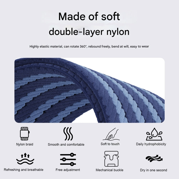 For Apple Watch 42mm / 41mm / 40mm / 38mm Parachute Buckle 4-Stripe Braided Nylon Watch Band(Green White) by bashfashion