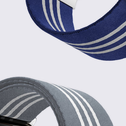 For Apple Watch 42mm / 41mm / 40mm / 38mm Parachute Buckle 3-Stripe Braided Nylon Watch Band(Black White) by bashfashion