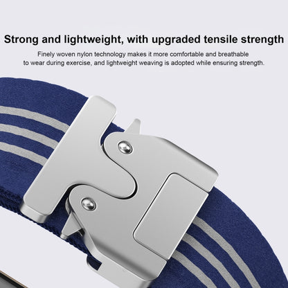 For Apple Watch 42mm / 41mm / 40mm / 38mm Parachute Buckle 3-Stripe Braided Nylon Watch Band(Green White) by bashfashion