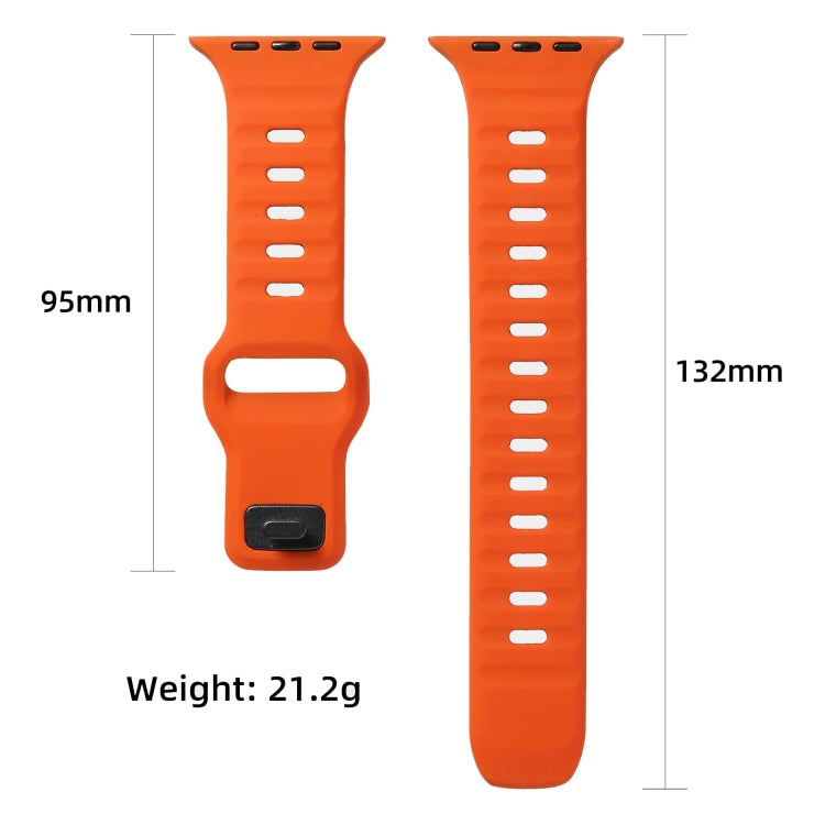 For Apple Watch 42mm / 41mm / 40mm / 38mm Horizontal Stripes Two-Color Silicone Watch Band(Grey Orange) by bashfashion