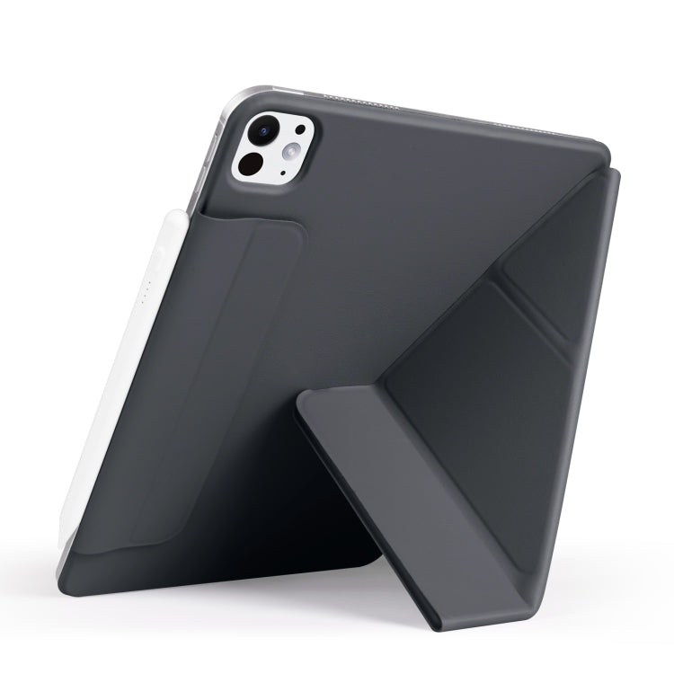 For iPad Pro 11 2025 / 2024 Fixed Buckle Magnetic Deformation Leather Tablet Case(Black) by bashfashion