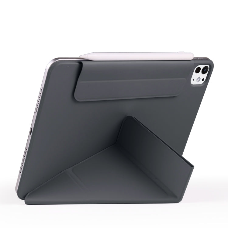 For iPad Pro 11 2025 / 2024 Fixed Buckle Magnetic Deformation Leather Tablet Case(Black) by bashfashion