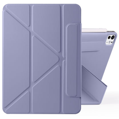 For iPad Pro 11 2025 / 2024 Fixed Buckle Magnetic Deformation Leather Tablet Case(Lavender Purple) by bashfashion