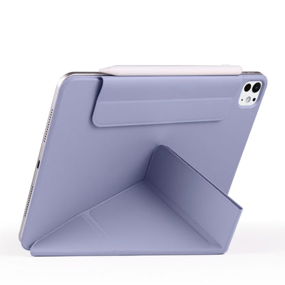 For iPad Pro 11 2025 / 2024 Fixed Buckle Magnetic Deformation Leather Tablet Case(Lavender Purple) by bashfashion