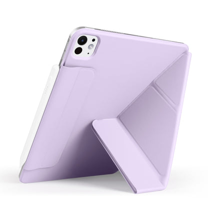 For iPad Pro 13 2025 / 2024 Fixed Buckle Magnetic Deformation Leather Tablet Case(Purple) by bashfashion