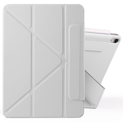 For iPad Air 13 2025 / 2024 Fixed Buckle Magnetic Deformation Leather Tablet Case(Grey) by bashfashion