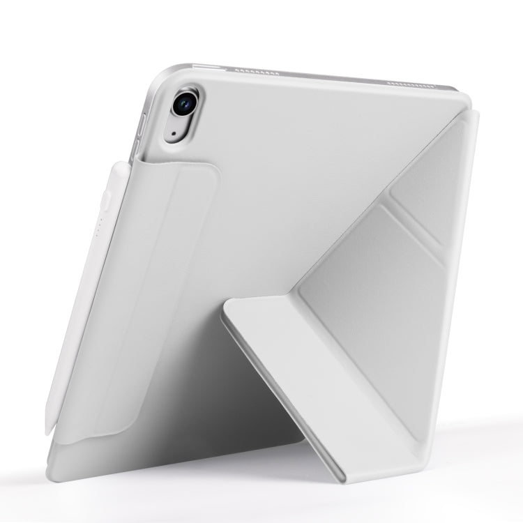 For iPad Air 13 2025 / 2024 Fixed Buckle Magnetic Deformation Leather Tablet Case(Grey) by bashfashion