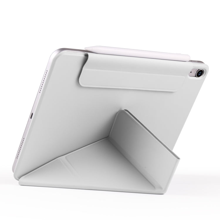 For iPad Air 13 2025 / 2024 Fixed Buckle Magnetic Deformation Leather Tablet Case(Grey) by bashfashion