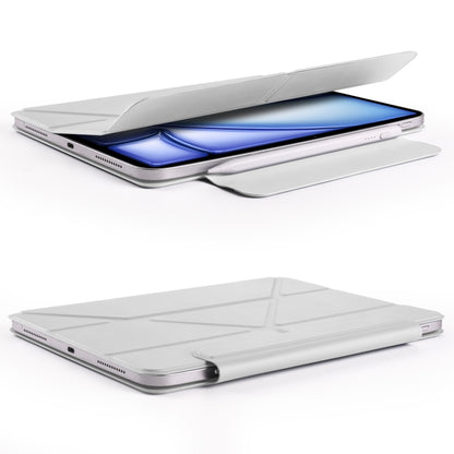 For iPad Air 13 2025 / 2024 Fixed Buckle Magnetic Deformation Leather Tablet Case(Grey) by bashfashion