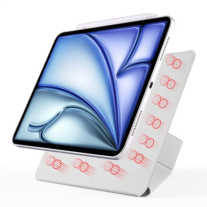 For iPad Air 13 2025 / 2024 Fixed Buckle Magnetic Deformation Leather Tablet Case(Grey) by bashfashion