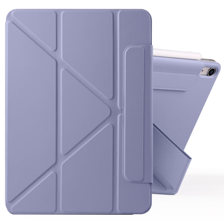 For iPad Air 13 2025 / 2024 Fixed Buckle Magnetic Deformation Leather Tablet Case(Lavender Purple) by bashfashion