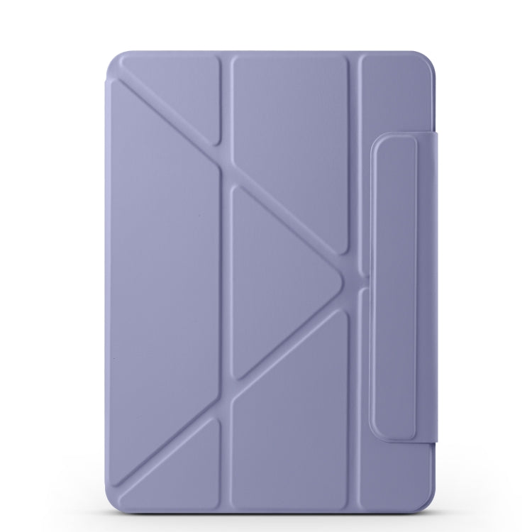 For iPad Air 13 2025 / 2024 Fixed Buckle Magnetic Deformation Leather Tablet Case(Lavender Purple) by bashfashion
