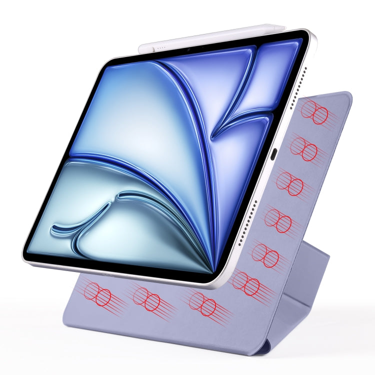 For iPad Air 13 2025 / 2024 Fixed Buckle Magnetic Deformation Leather Tablet Case(Lavender Purple) by bashfashion