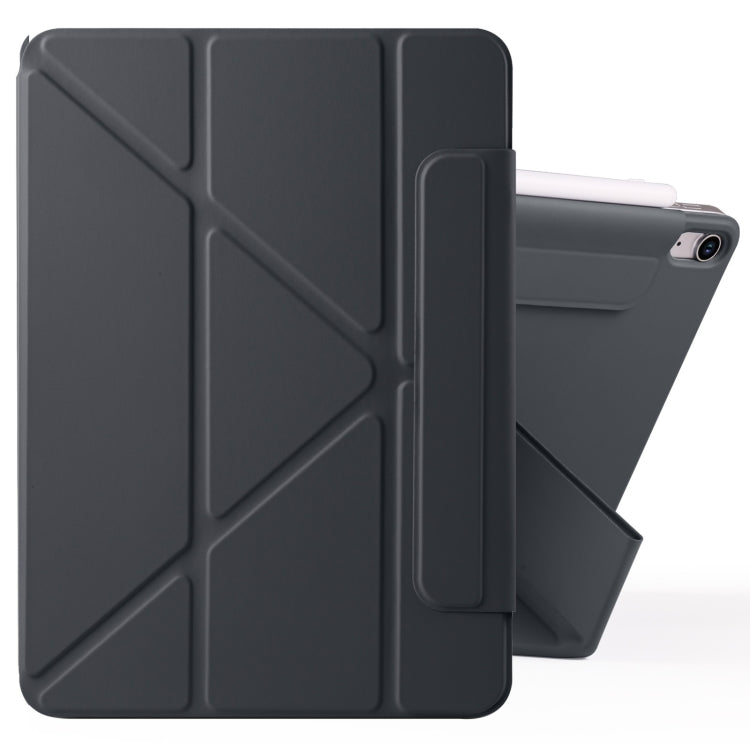 For iPad Air 11 2025 / 2024 / 10.9 2022 Fixed Buckle Magnetic Deformation Leather Tablet Case(Black) by bashfashion