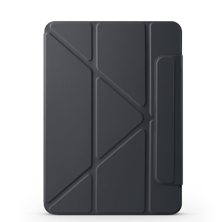 For iPad Air 11 2025 / 2024 / 10.9 2022 Fixed Buckle Magnetic Deformation Leather Tablet Case(Black) by bashfashion