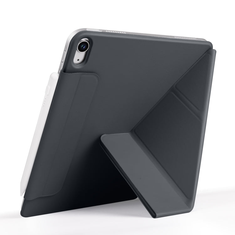 For iPad Air 11 2025 / 2024 / 10.9 2022 Fixed Buckle Magnetic Deformation Leather Tablet Case(Black) by bashfashion