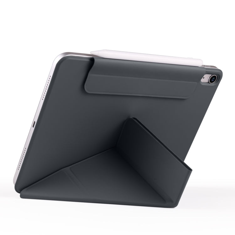 For iPad Air 11 2025 / 2024 / 10.9 2022 Fixed Buckle Magnetic Deformation Leather Tablet Case(Black) by bashfashion