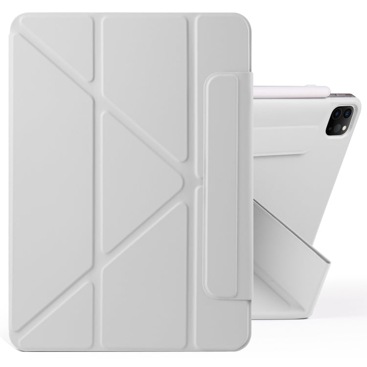 For iPad Pro 11 2022 / 2021 / 2020 Fixed Buckle Magnetic Deformation Leather Tablet Case(Grey) by bashfashion