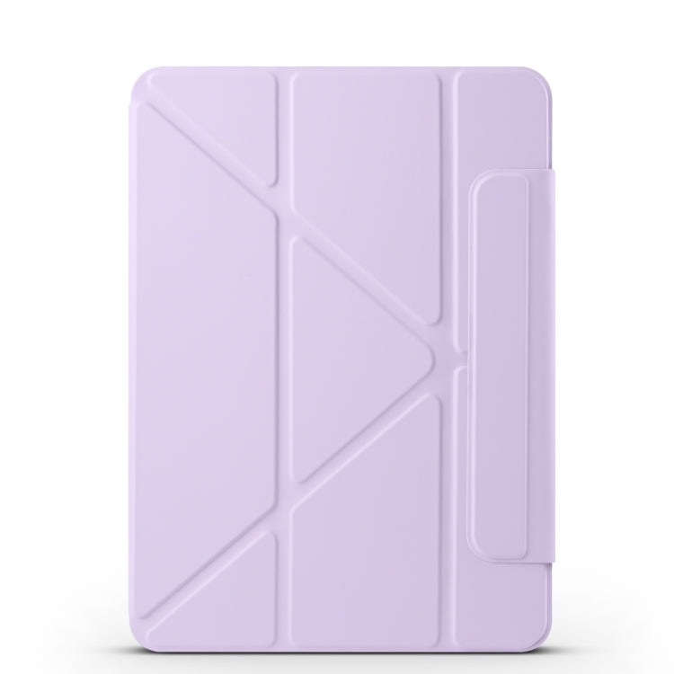 For iPad Pro 12.9 2022 / 2021 / 2020 Fixed Buckle Magnetic Deformation Leather Tablet Case(Purple) by bashfashion