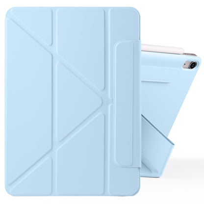 For iPad mini 6 / mini 2024 Fixed Buckle Magnetic Deformation Leather Tablet Case(Ice Blue) by bashfashion