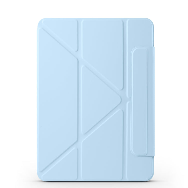 For iPad mini 6 / mini 2024 Fixed Buckle Magnetic Deformation Leather Tablet Case(Ice Blue) by bashfashion