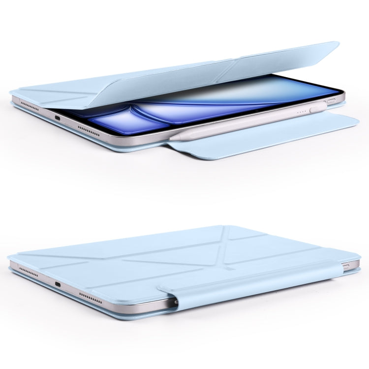 For iPad mini 6 / mini 2024 Fixed Buckle Magnetic Deformation Leather Tablet Case(Ice Blue) by bashfashion
