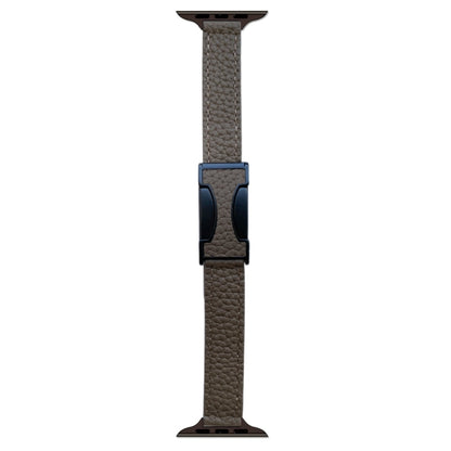 For Apple Watch 42mm / 41mm / 40mm / 38mm 14mm Magnetic Buckle Litchi Leather Watch Band(Brown) by bashfashion