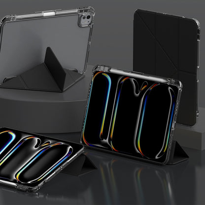 For iPad Pro 13 2025 / 2024 mutural Y-Shape Deformation Leather Tablet Case(Black) by Mutural