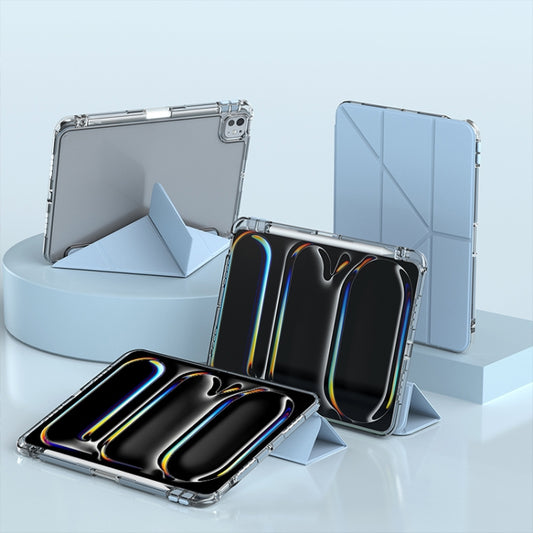 For iPad Pro 13 2025 / 2024 mutural Y-Shape Deformation Leather Tablet Case(Ice Blue) by Mutural