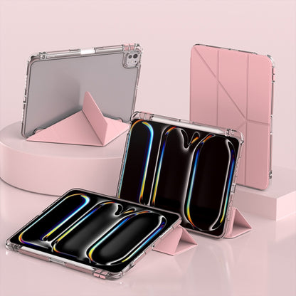 For iPad Pro 13 2025 / 2024 mutural Y-Shape Deformation Leather Tablet Case(Pink) by Mutural