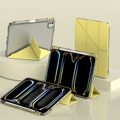 For iPad Pro 13 2025 / 2024 mutural Y-Shape Deformation Leather Tablet Case(Yellow) by Mutural