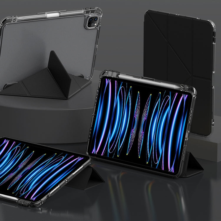 For iPad Air 13 2024 / 2025 mutural Y-Shape Deformation Leather Tablet Case(Black) by Mutural