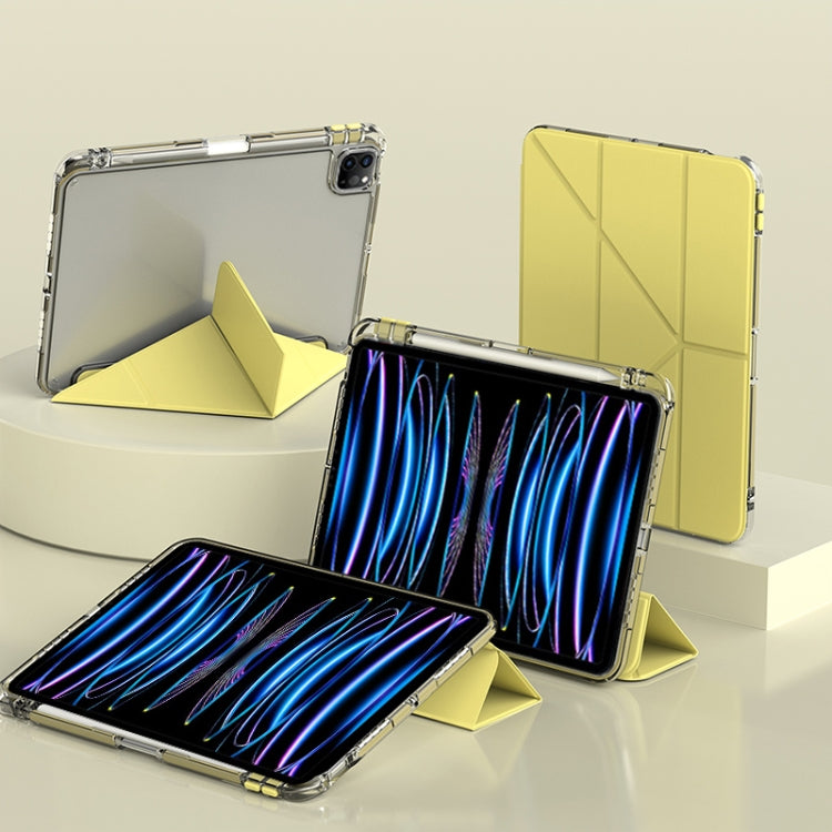 For iPad Air 13 2024 / 2025 mutural Y-Shape Deformation Leather Tablet Case(Yellow) by Mutural
